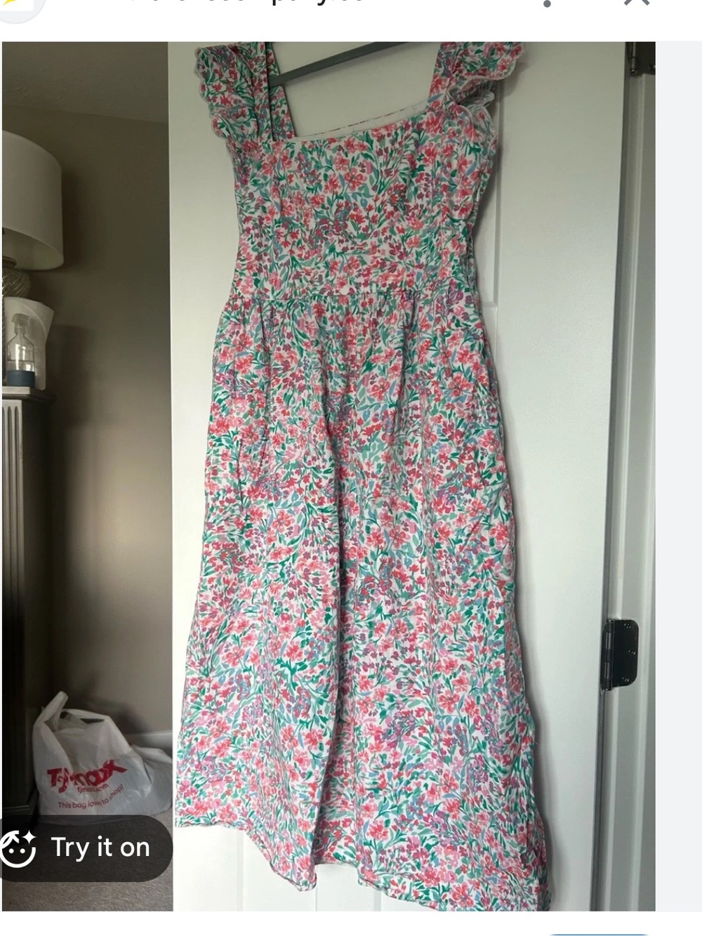 J. Crew Floral Midi Dress cottagecore ruffle vintage